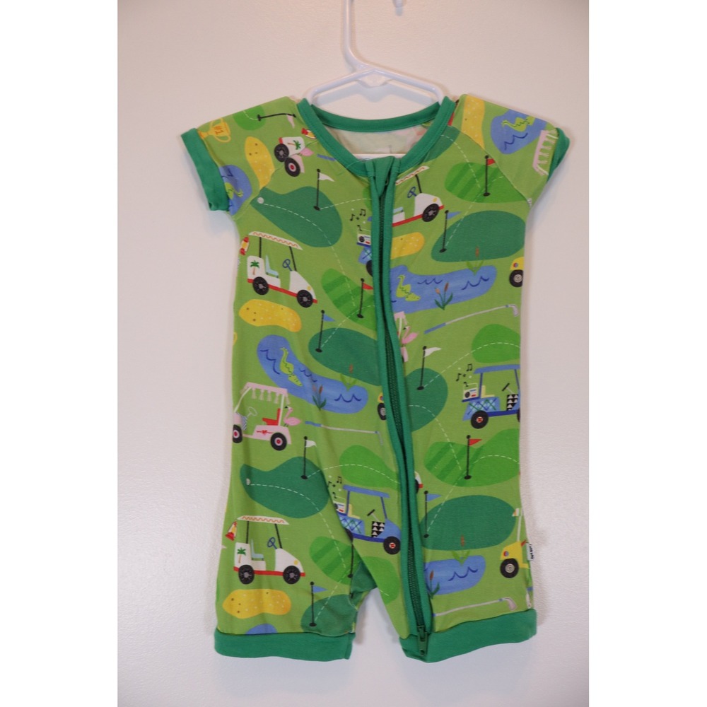 Little Sleepies Fairway Fun Golf Shorty Zippy Romper Kids 6-12 Months